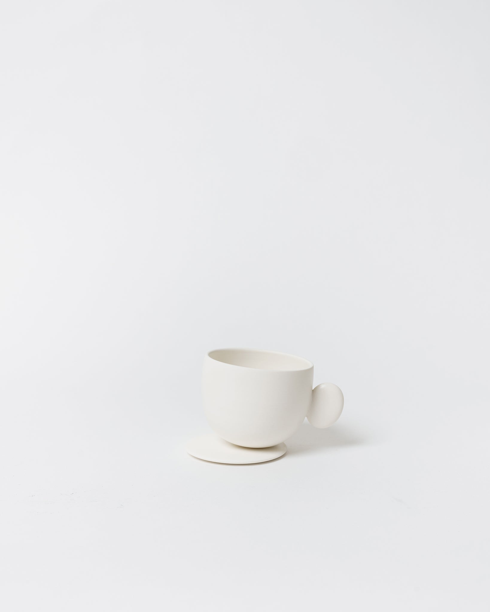 White Pebble Espresso Cup and Saucer Set