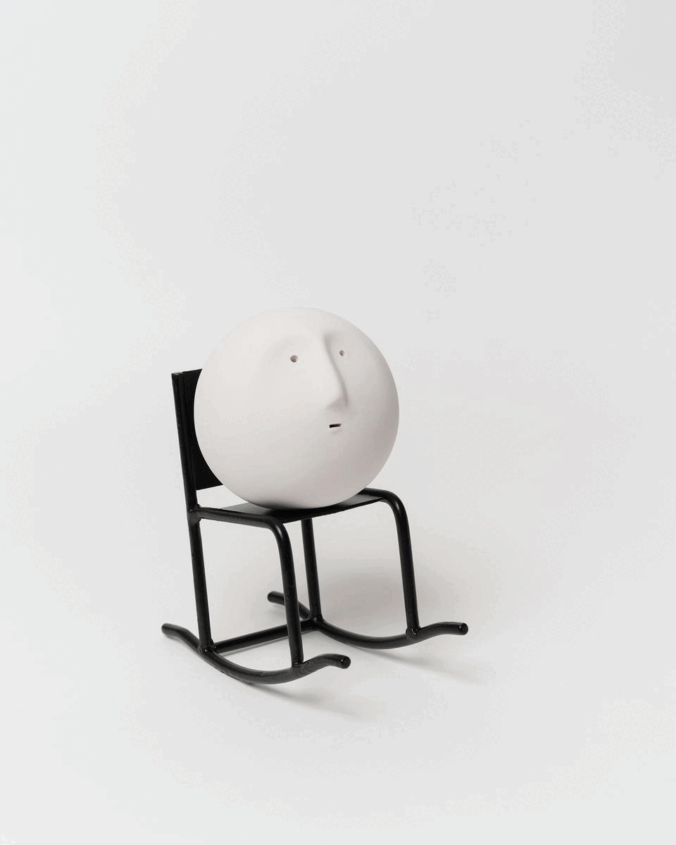 Handmade Ceramic Head on Rocking Chair for Whimsical Home Decor – Bun ...